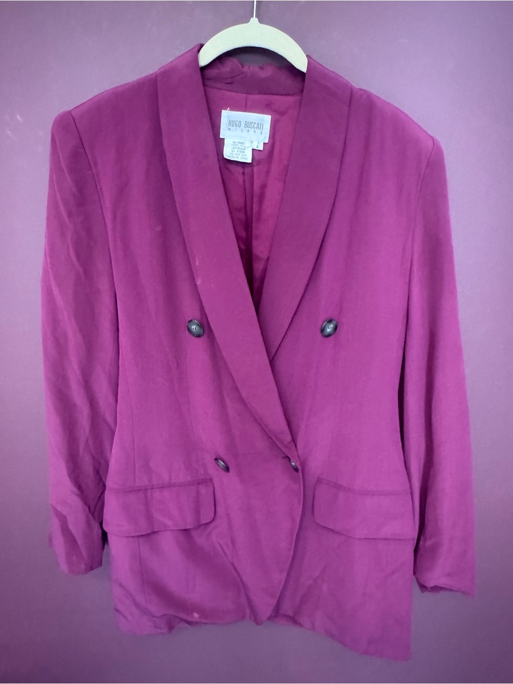 Vintage Hugo Buscati 100% Silk Blazer